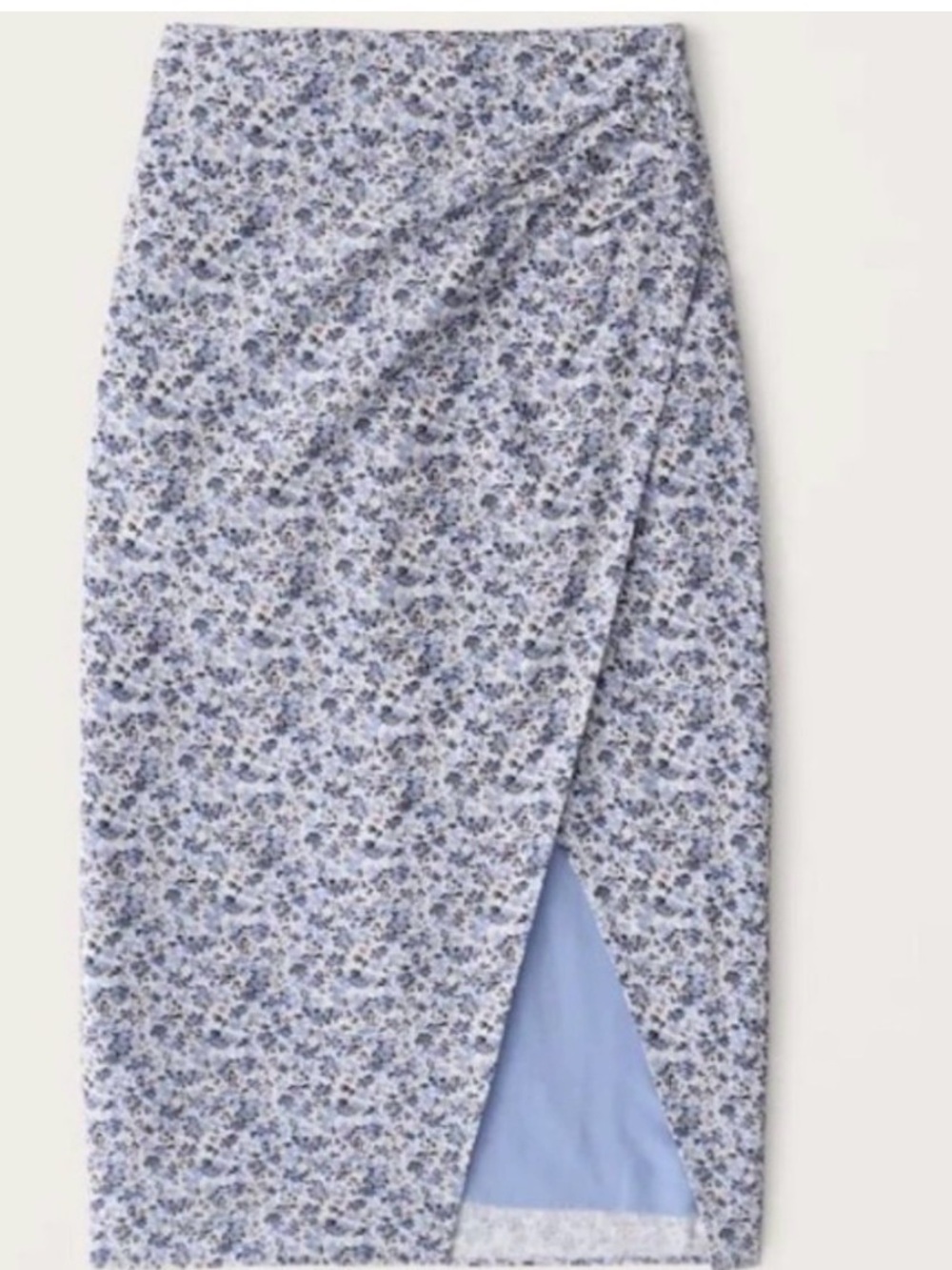 Abercrombie & Fitch Blue Floral Midi Skirt